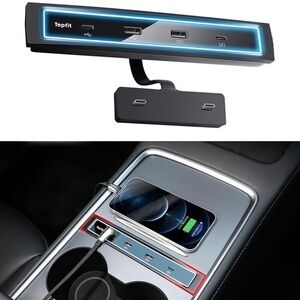 Topfit for Tesla 2021 + USB LED Hub Docking Station Smart Model 3 / Y